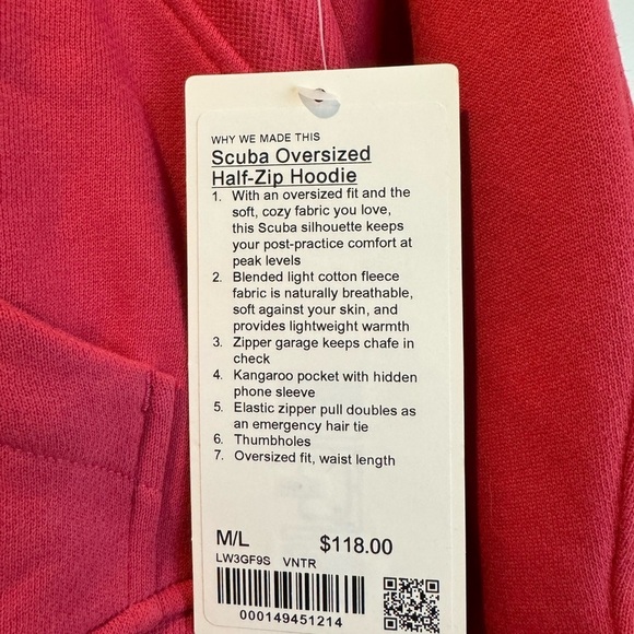 NWT Lululemon Scuba Oversized Half-Zip
Hoodie *Gold Zipper Vintage Rose 🌹 
M/L - Picture 8 of 15